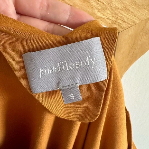 Pink Filosofy Orange/Yellow Paltrow Wide-Leg Jumpsuit size Small EUC - Picture 10 of 10